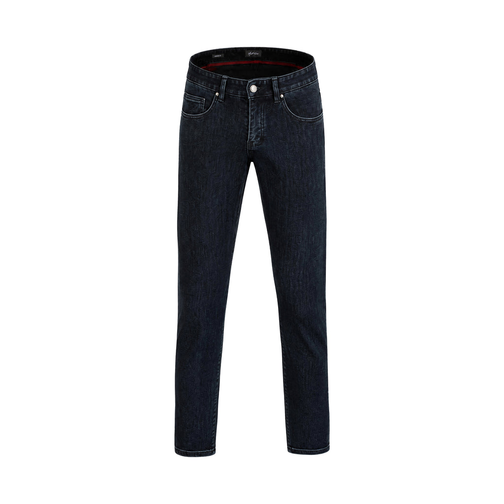 100% Cotton Jeans Leisure Fit - Blue Black