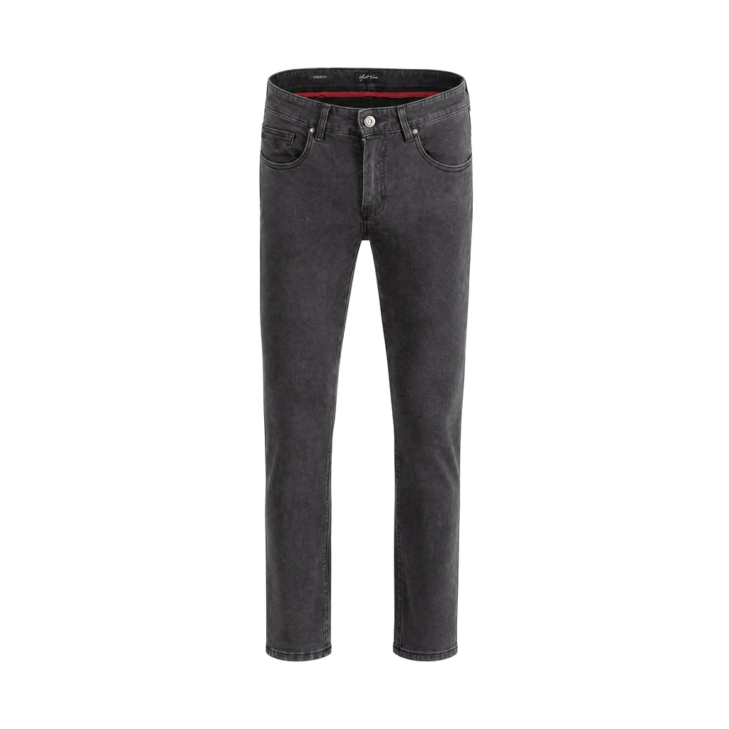 100% Cotton Jeans Leisure Fit - Dark Grey