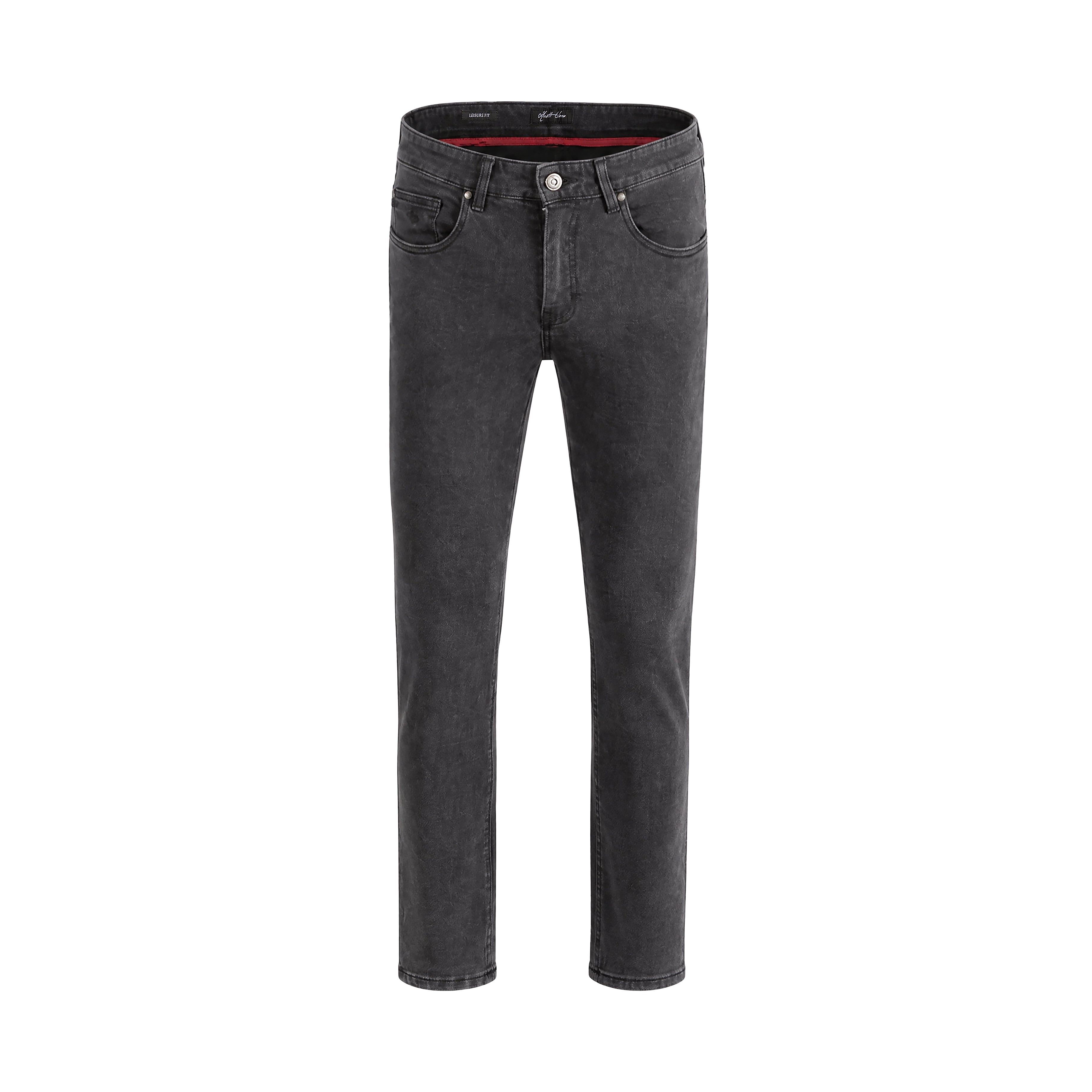 100% Cotton Jeans Leisure Fit - Dark Grey