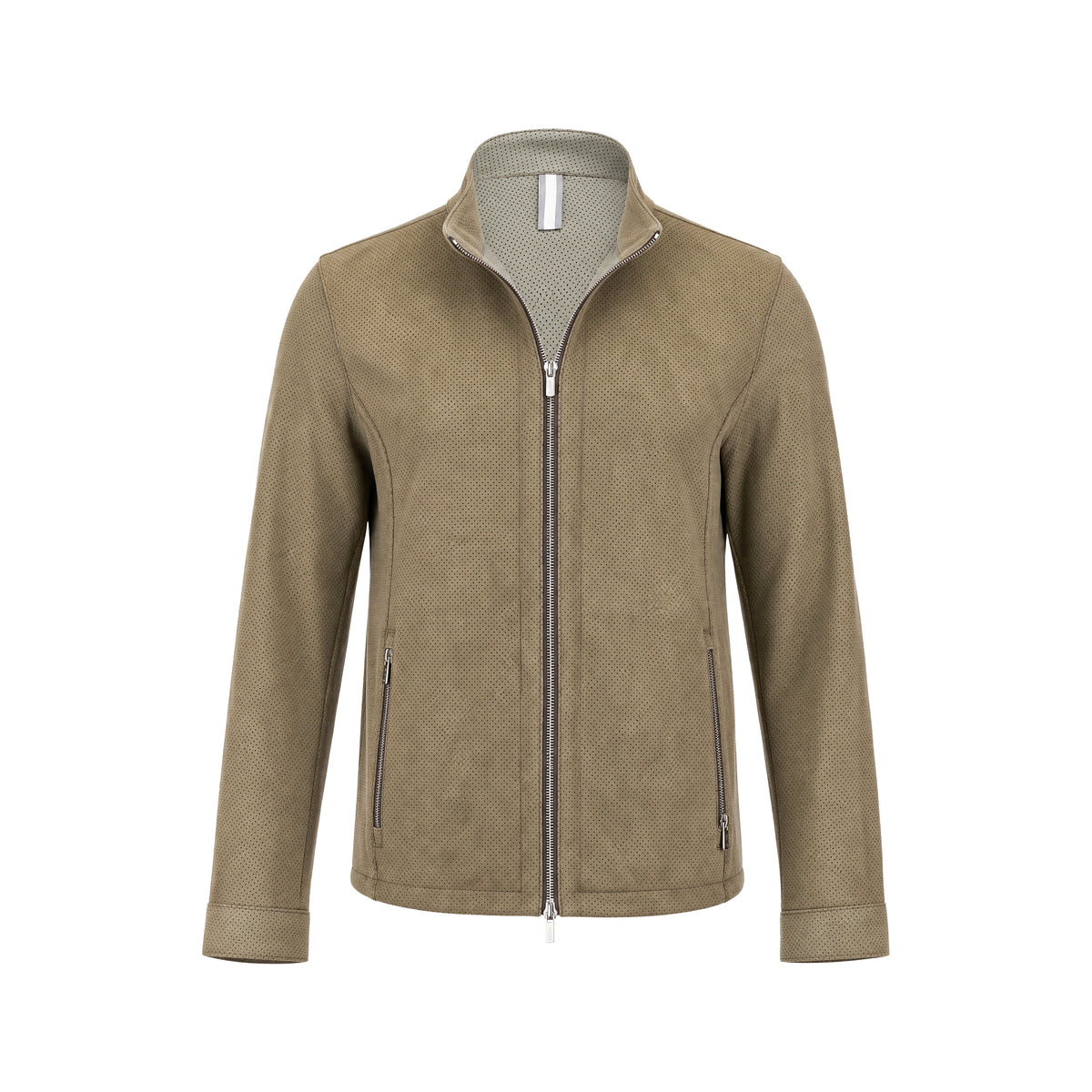 Khaki Nubuck Leather Jacket NLJ001