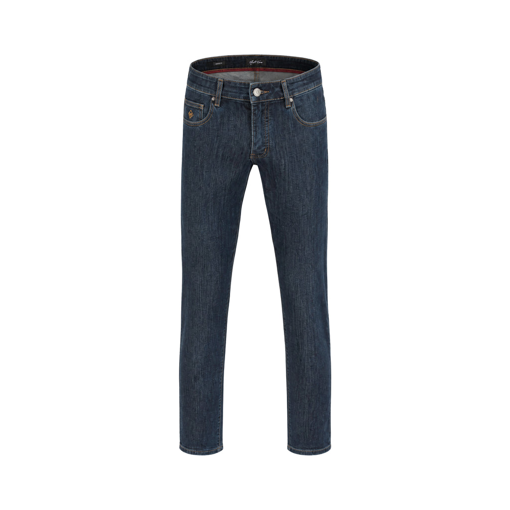 100% Cotton Jeans Leisure Fit - Navy