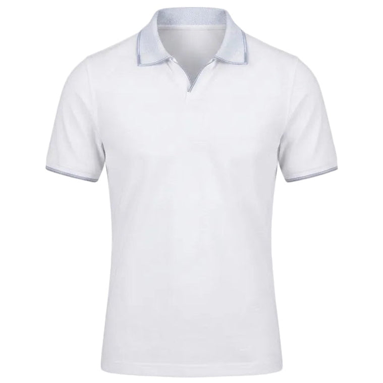 Men’s White Mercerized Cotton Polo | Stylish, Durable & Lightweight Shirt.MCP-004