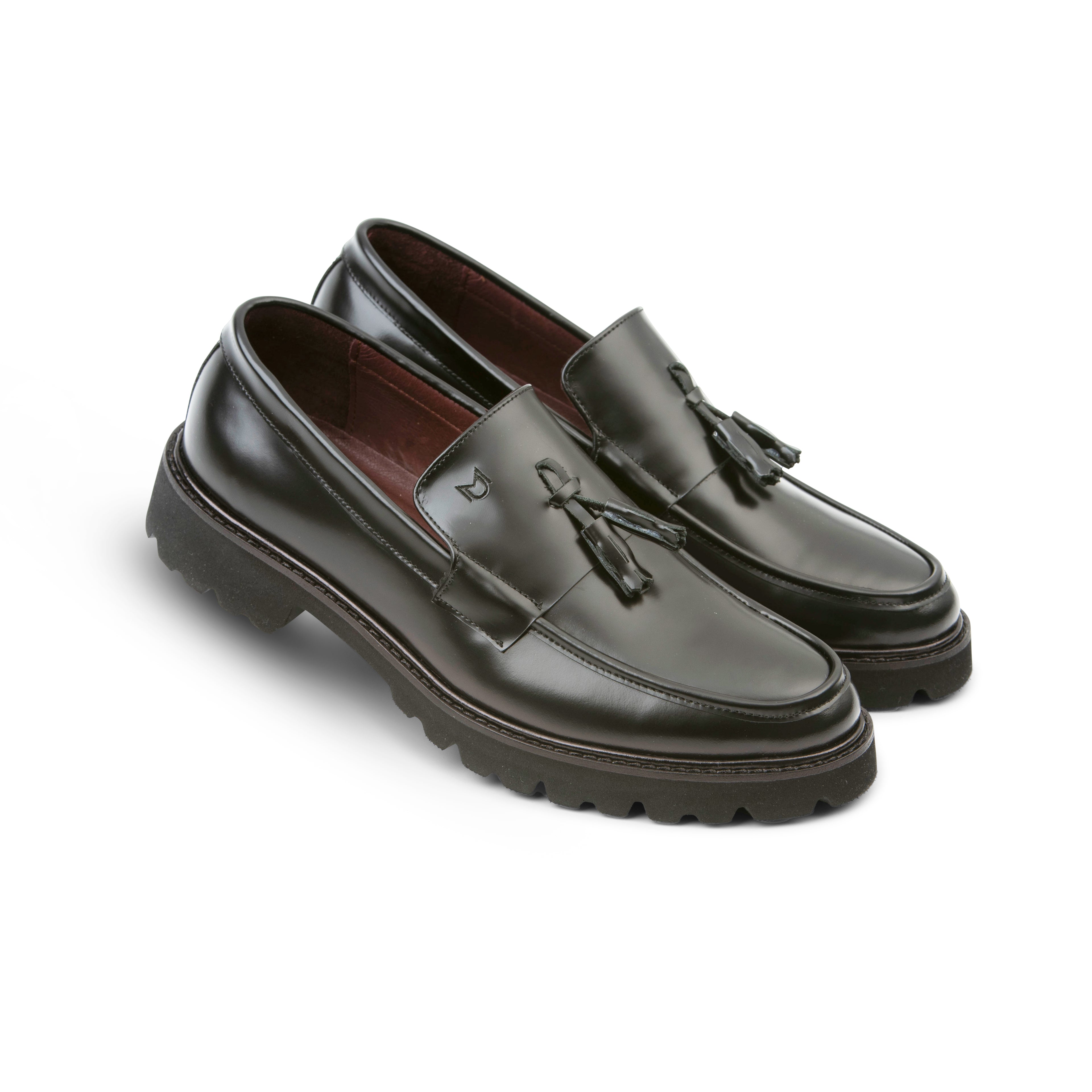 Men’s Handmade Leather Loafer Shoes.015-Black