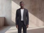 Men’s Italian Striped Wool Classic Suit-ST.GREY.053