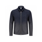 Navy Nubuck Leather Jacket NLJ003