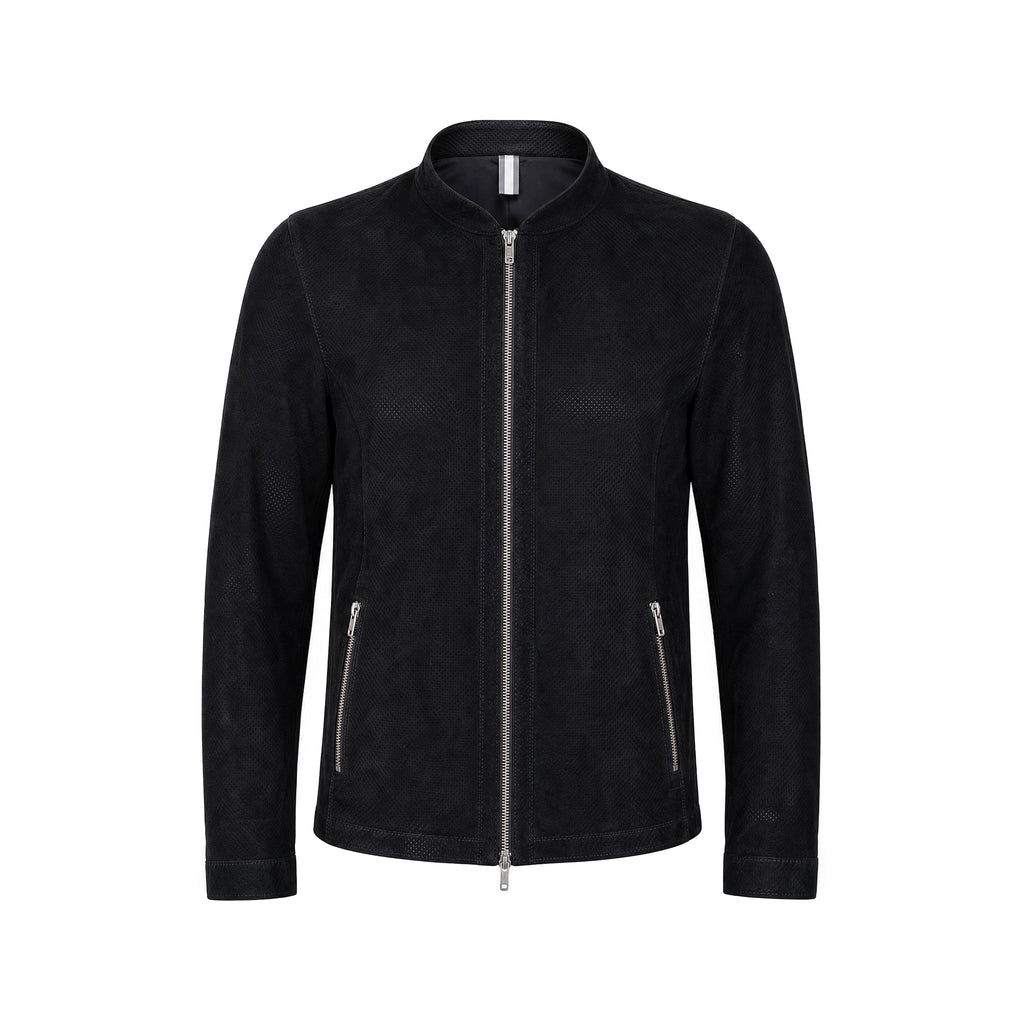 Black Nubuck Leather Jacket NLJ001