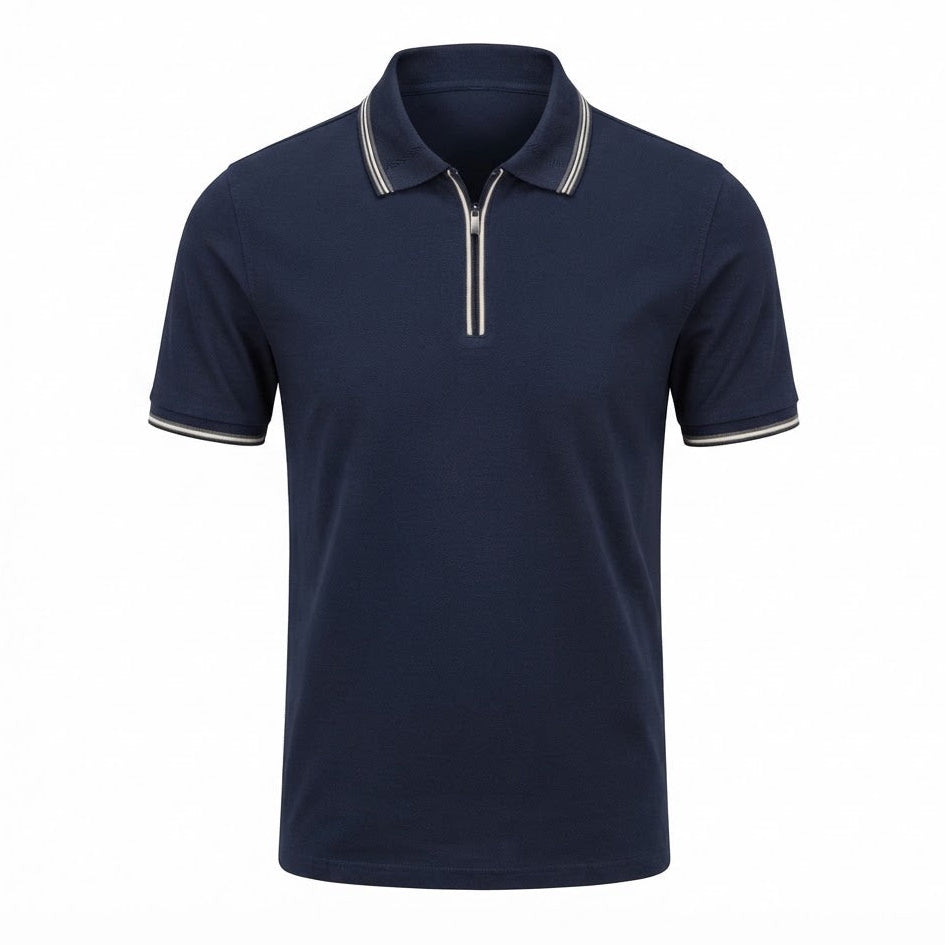 Navy Mercerized Cotton Polo Shirt | Premium Shine & Ultra-Soft Comfort.MCP-002