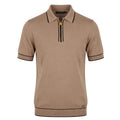 Light Brown Mercerized Cotton Polo – Luxe Finish, Silky Feel, Elevated Casual Style.MP006