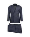 Men’s Wool Blend Slim Fit Double-Breasted Suit-ST.NAVY.020