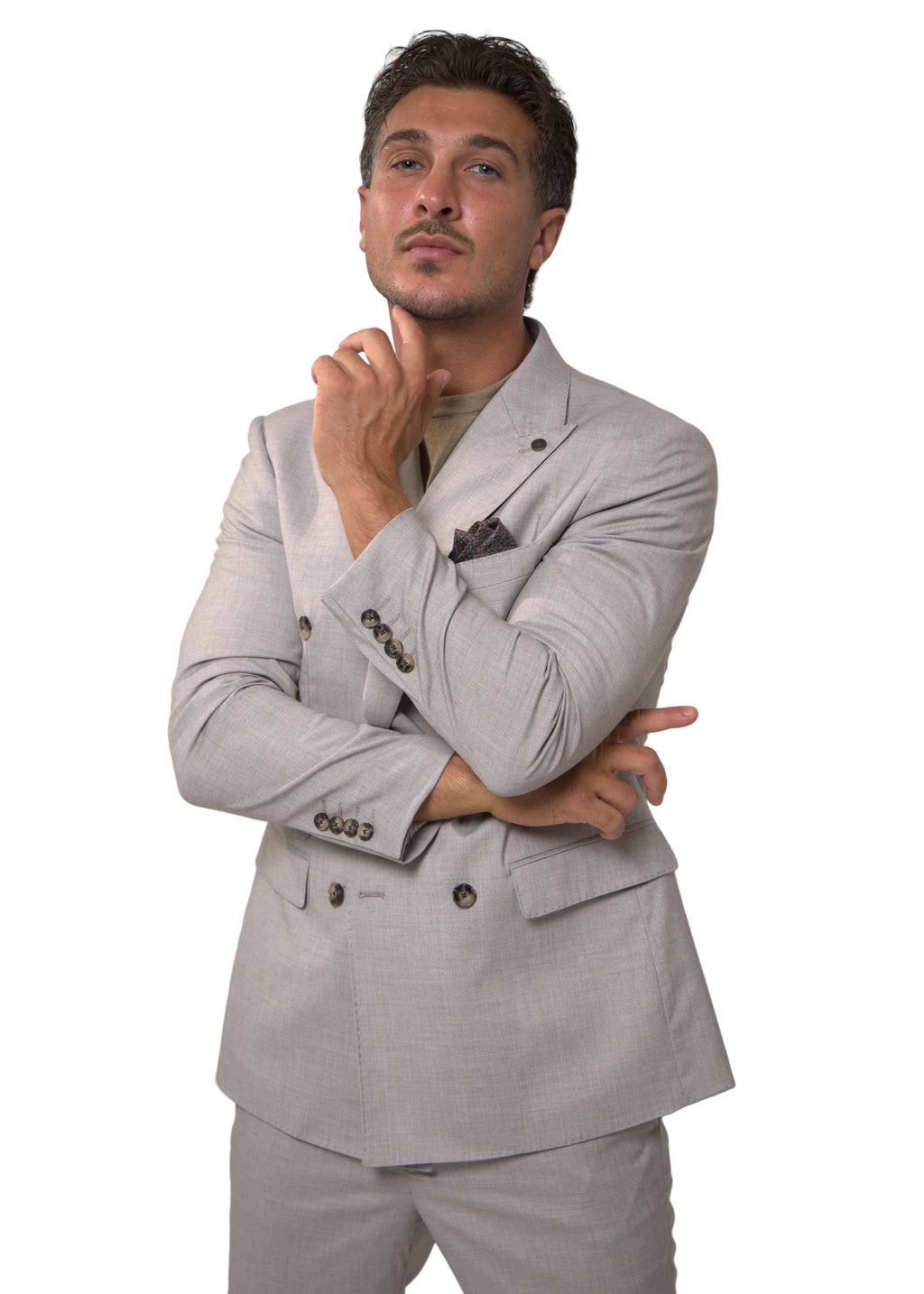 Wool Dubetti Suit Pearl .SDB026