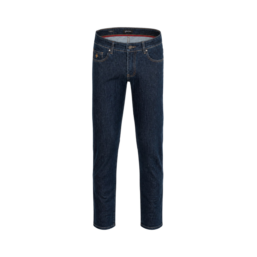 100% Cotton Jeans Leisure Fit - Dark Navy