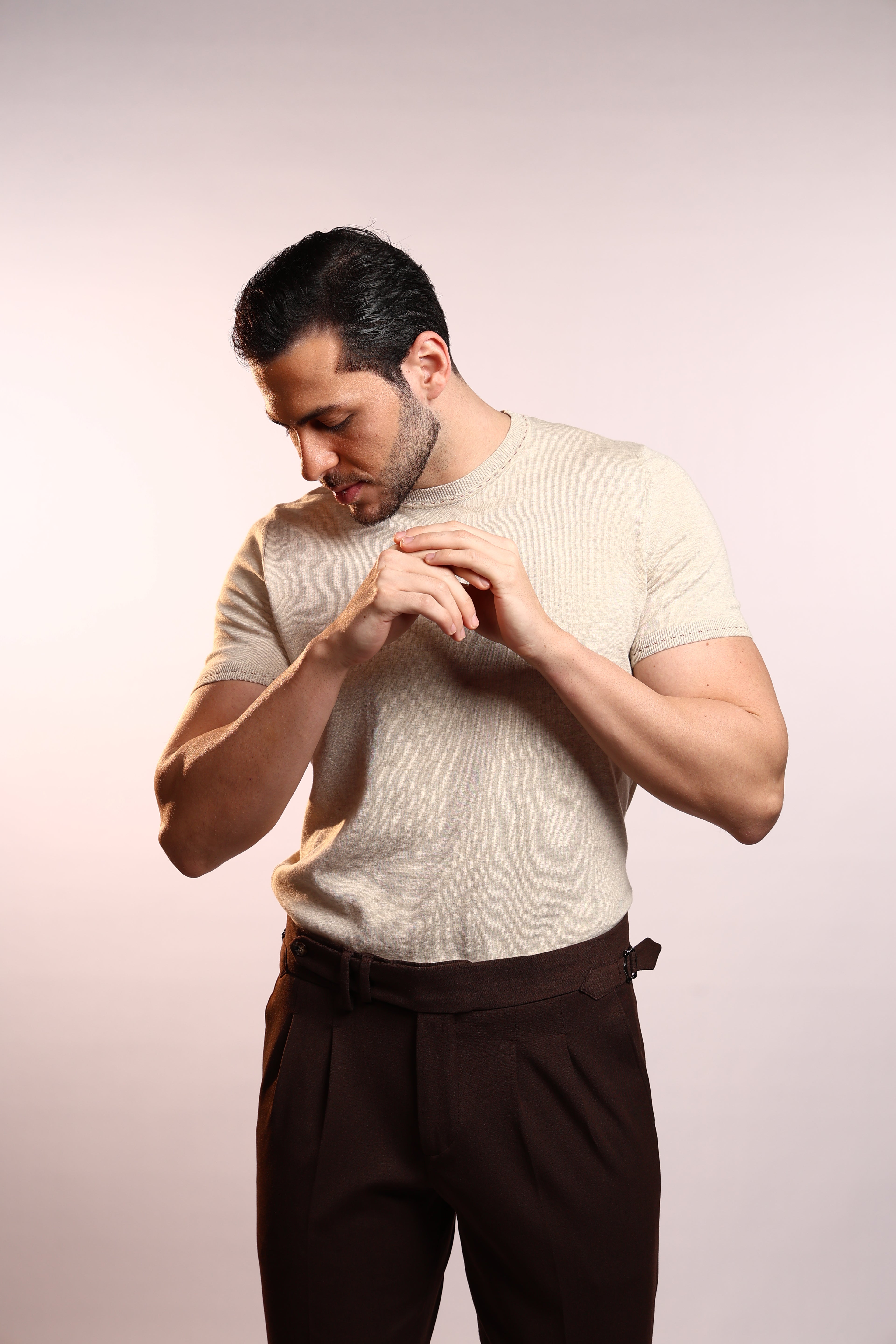 Premium Beige Cashmere T-Shirts – Ultra-Soft Lightweight Luxury Essentials