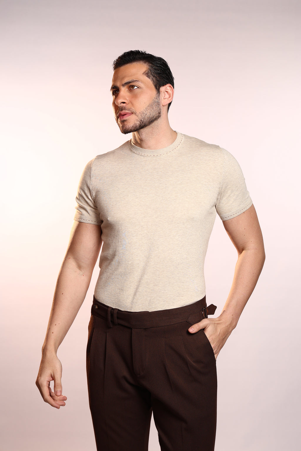 Premium Beige Cashmere T-Shirts – Ultra-Soft Lightweight Luxury Essentials