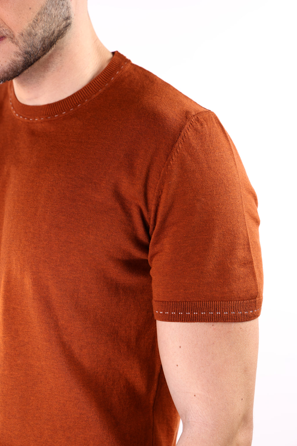 Premium Brick Cashmere T-Shirts – Ultra-Soft Lightweight Luxury Essentials.CAT-001
