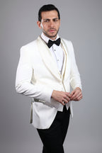 Ceremony Suit-Classic Shawl Lapel in White.029