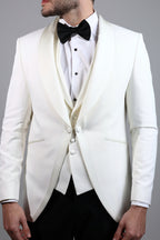 Ceremony Suit-Classic Shawl Lapel in White.029