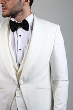 Ceremony Suit-Classic Shawl Lapel in White.029