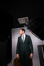 Men’s Italian Striped Wool Classic Suit-ST.OLIVE.053