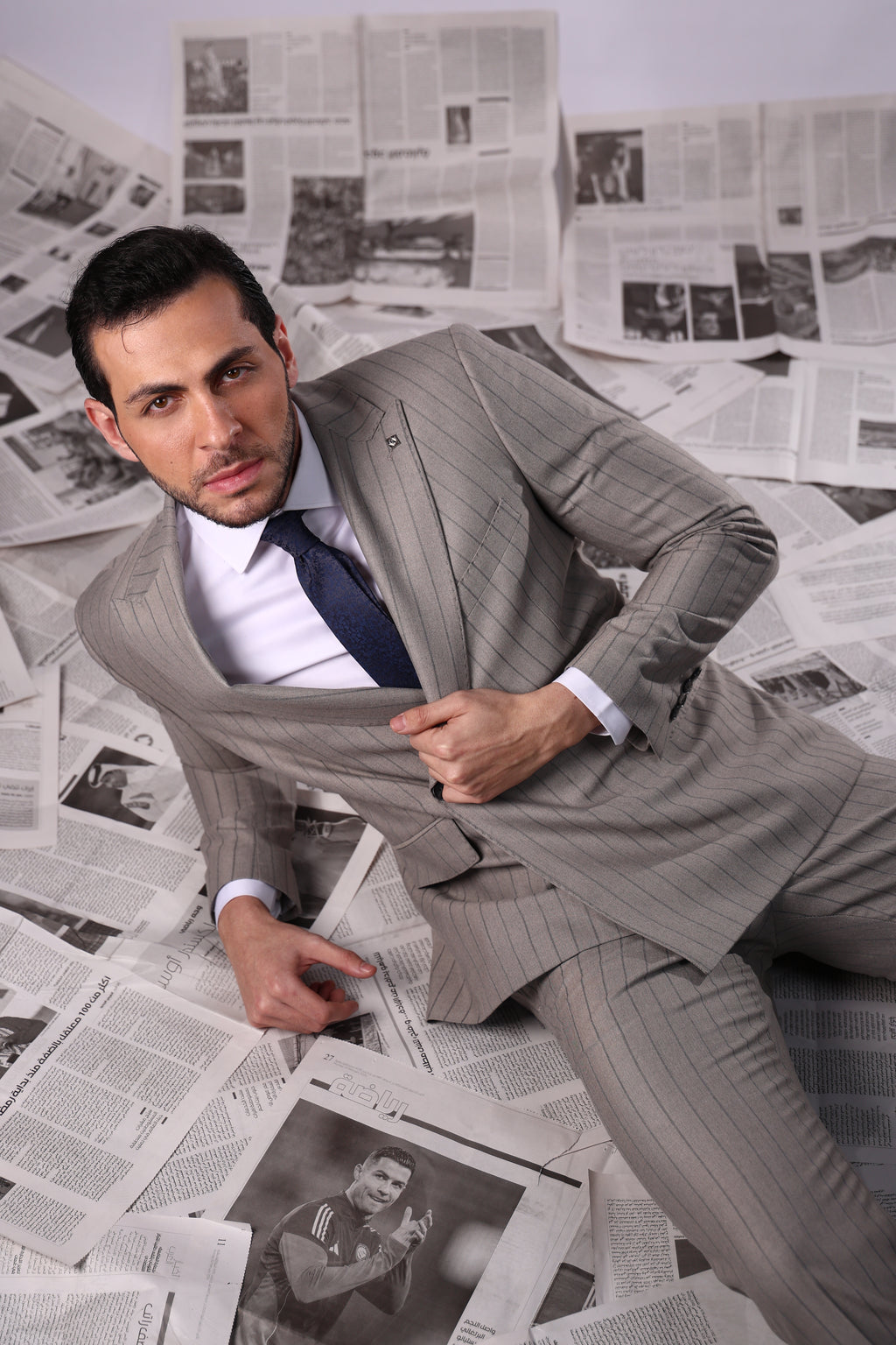 Wool Grey Double-Breasted suit .019