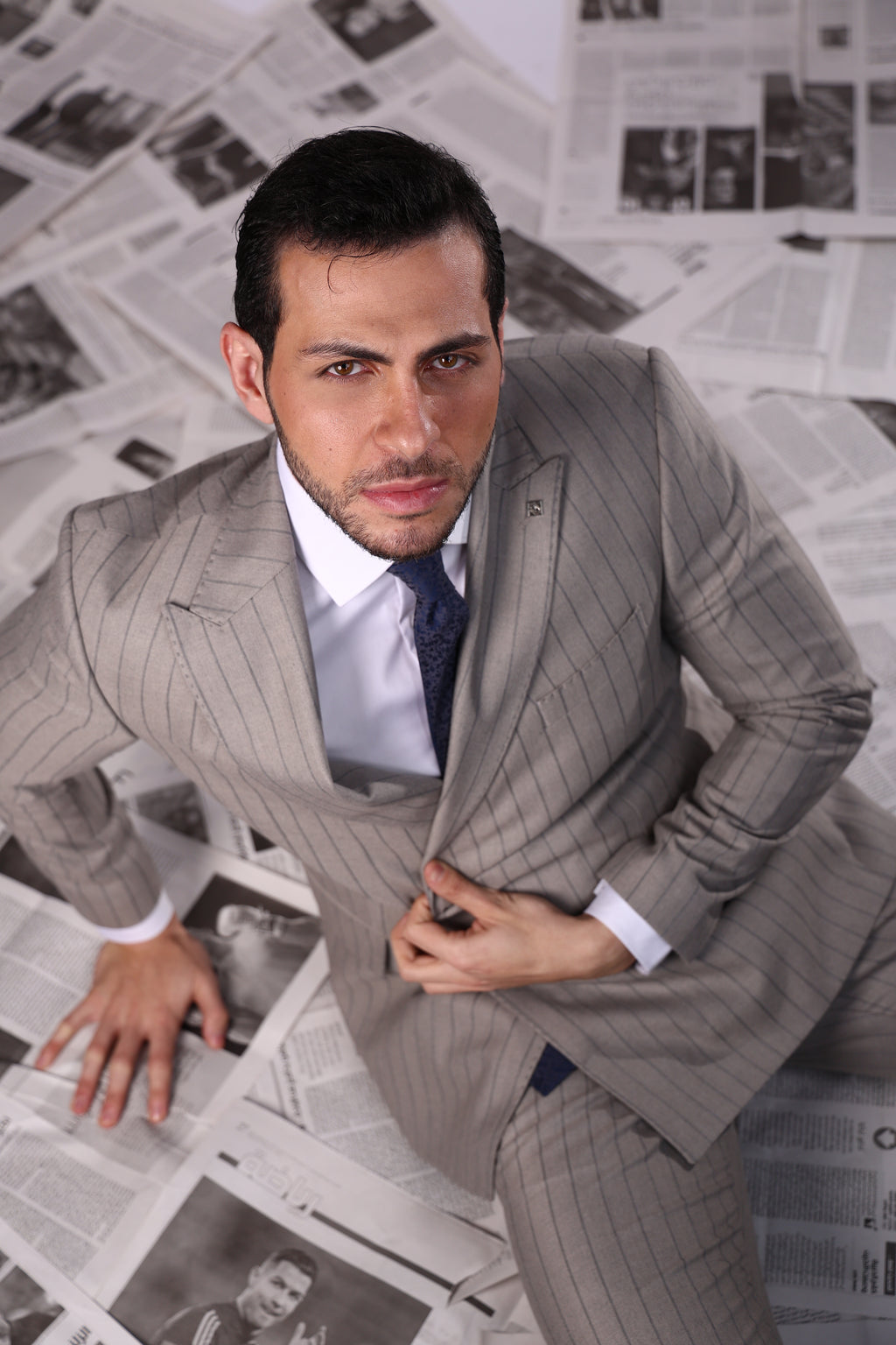 Wool Grey Double-Breasted suit .019