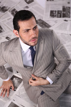 Wool Grey Double-Breasted suit .019