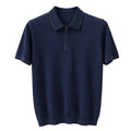Luxury Navy Polo Cashmere Short Sleeve – Soft, Breathable & Lightweight