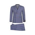 Men’s Wool Blend Slim Fit Double-Breasted Suit-DUSTY BLUE.024