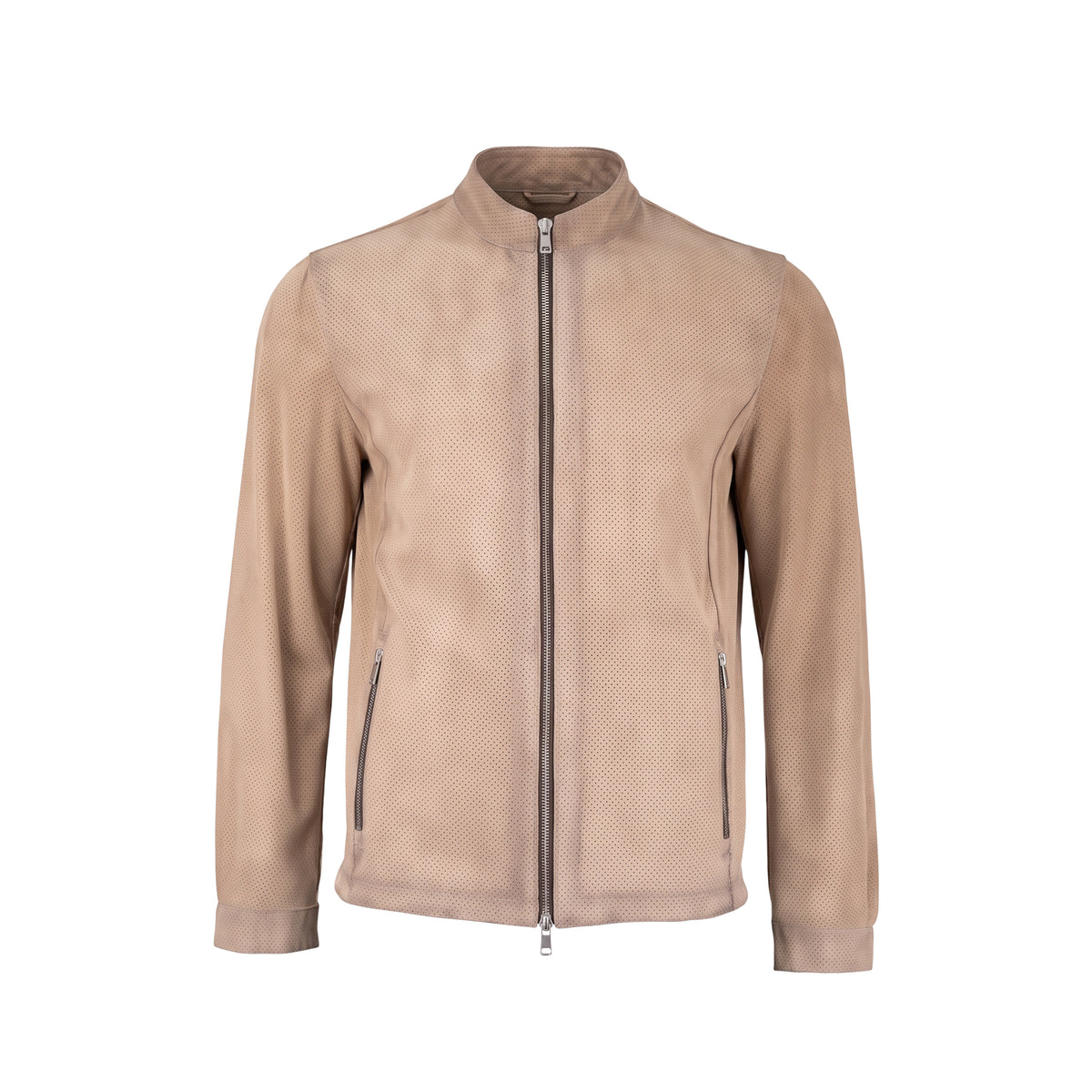 Beige Nubuck Leather Jacket NLJ001