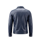 Navy Leather Jacket LJ-004