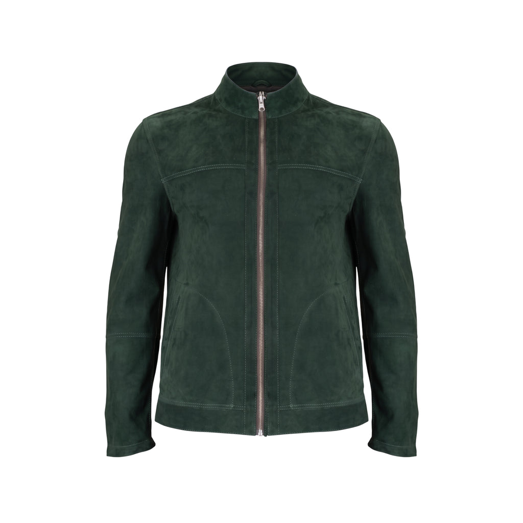 Green Double face Nubuck Leather Jacket NLJ002