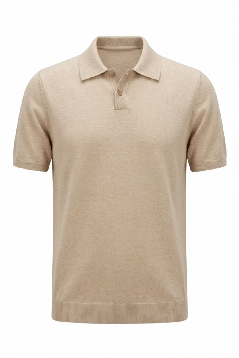 Beige Men’s Bamboo Polo Shirt | Soft, Sustainable & Moisture-Wicking.BP-003