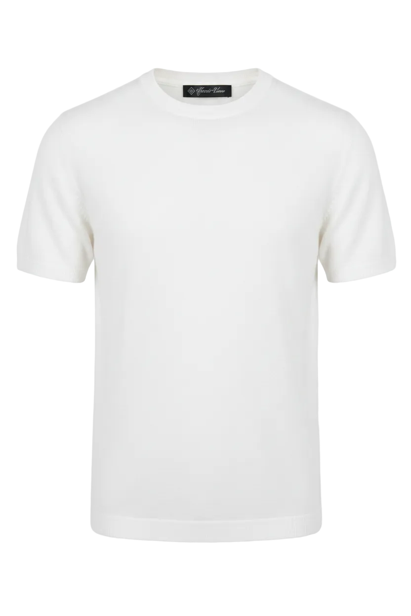 White Mercerized Cotton T-Shirt | Premium Shine, Soft & Breathable Fabric.MC-001