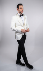 Ceremony Suit-Classic Shawl Lapel in White.029