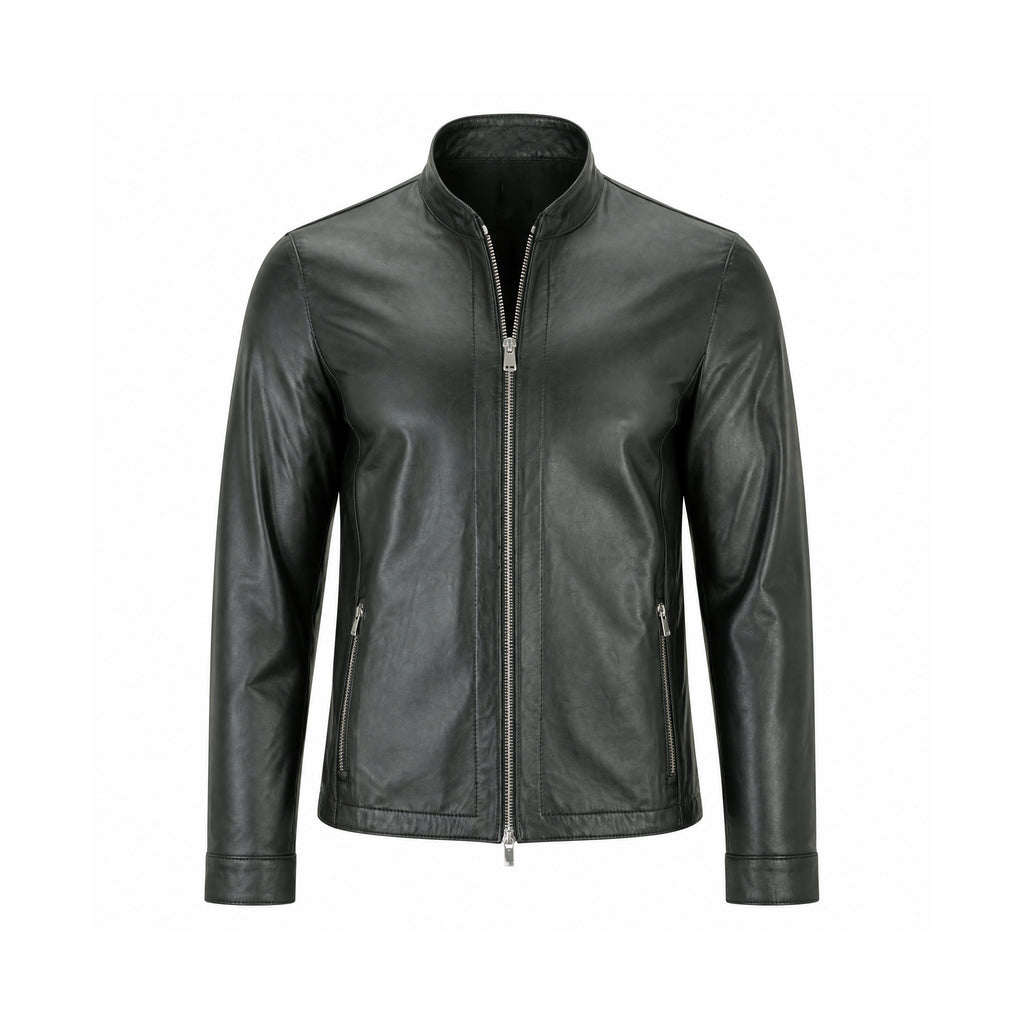 Green Double face Nubuck Leather Jacket NLJ002