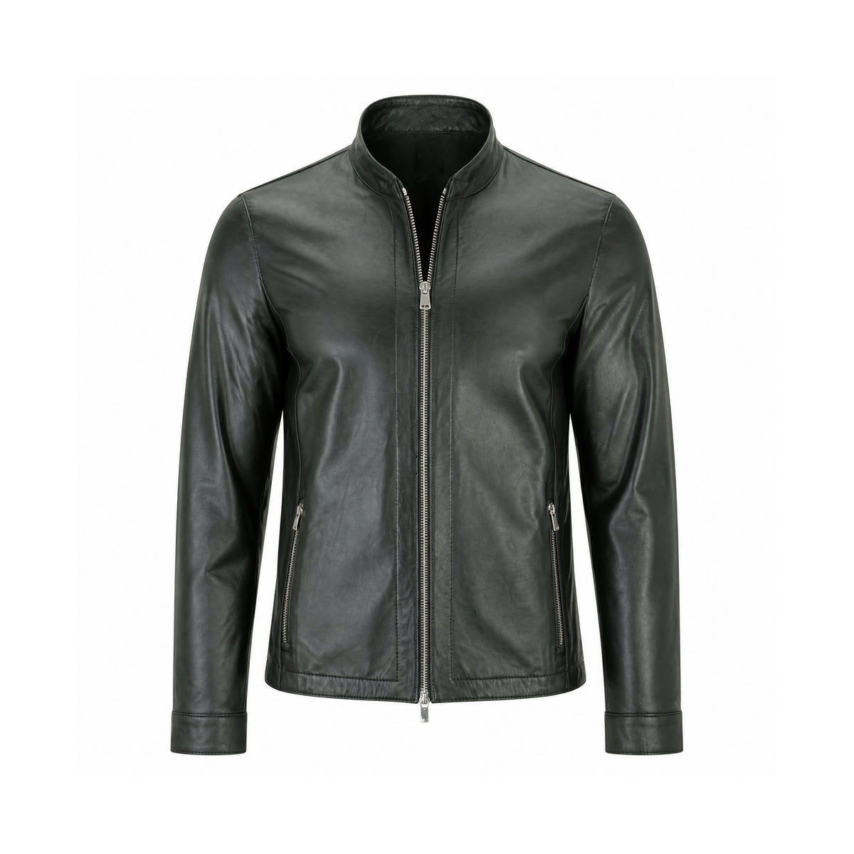 Green Double face Nubuck Leather Jacket NLJ002