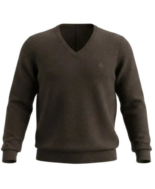 V-Neck SWEATER Brown