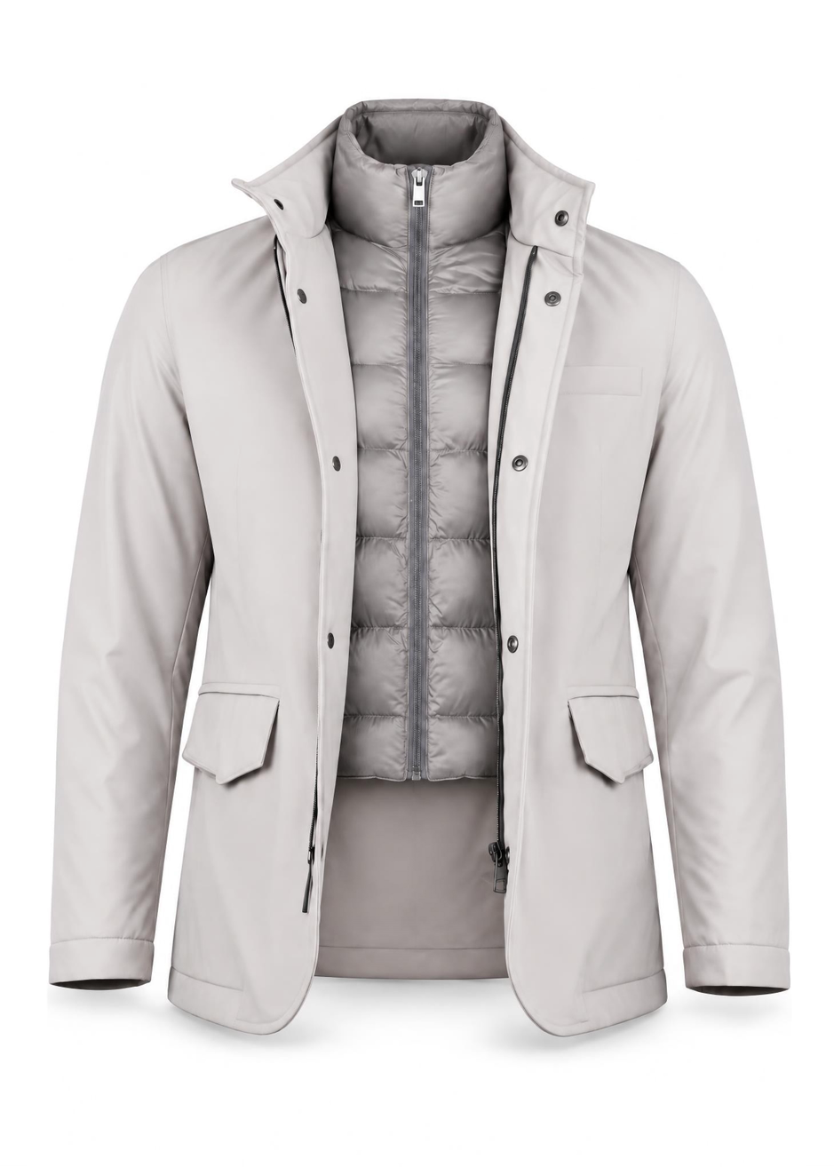 Light Beige Bomber Jacket .Bom003