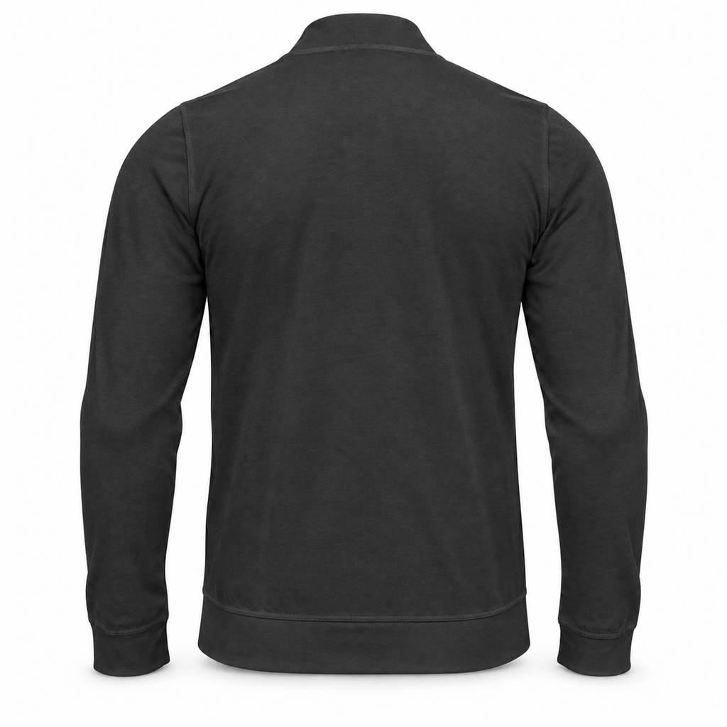 Anthracite Mock Neck Cotton Sweater. MNC-001