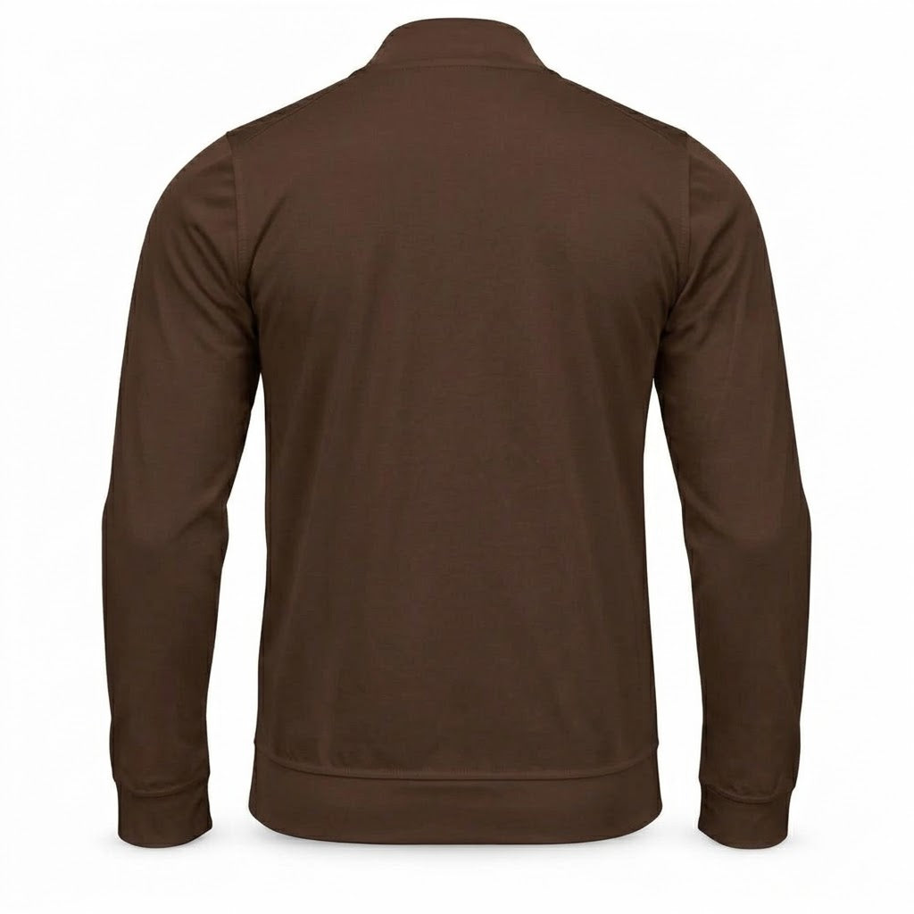 Brown Mock Neck Cotton Sweater. MNC-001