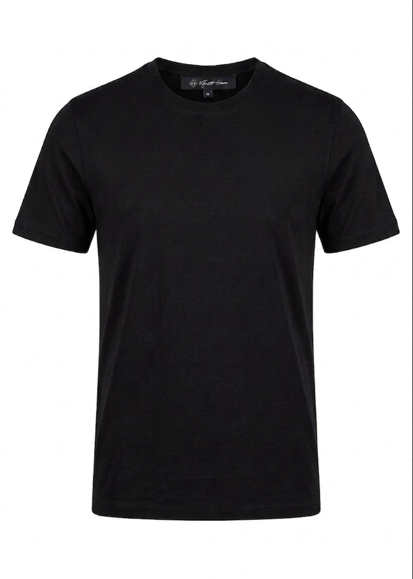 Premium Black Cotton Round Neck T-Shirt – Soft, Breathable & Comfortable
