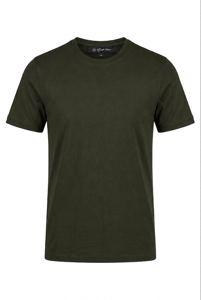 Premium Olive Green Cotton Round Neck T-Shirt – Soft, Breathable & Comfortable