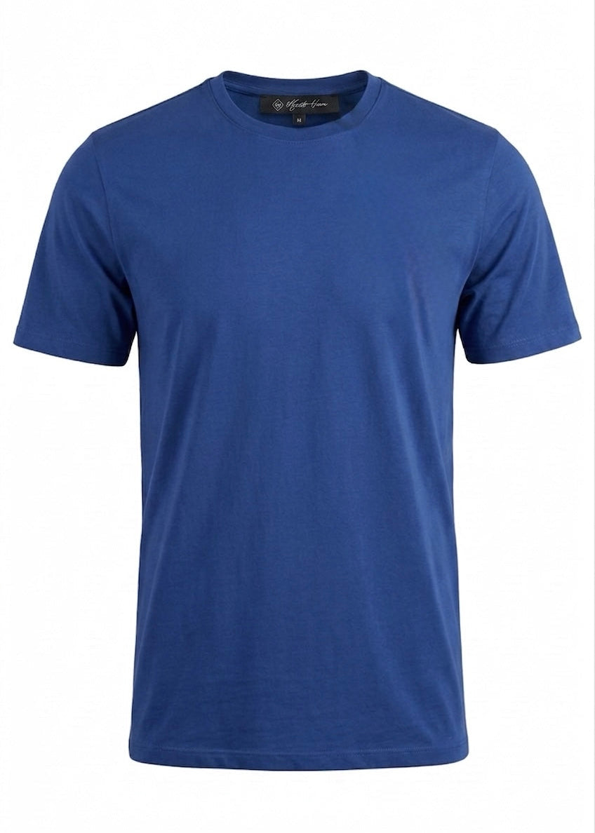 Premium Indigo Cotton Round Neck T-Shirt – Soft, Breathable & Comfortable