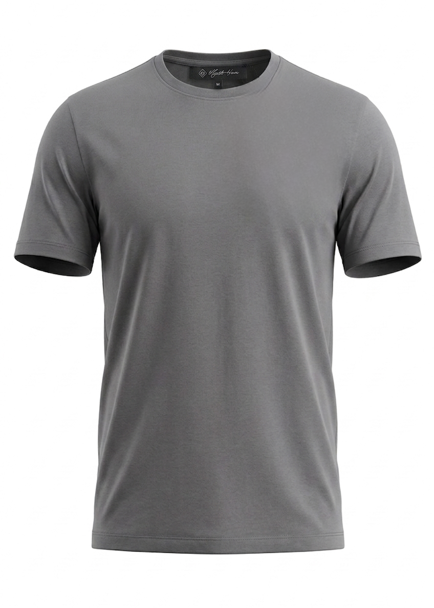 Premium Dark Grey Cotton Round Neck T-Shirt – Soft, Breathable & Comfortable