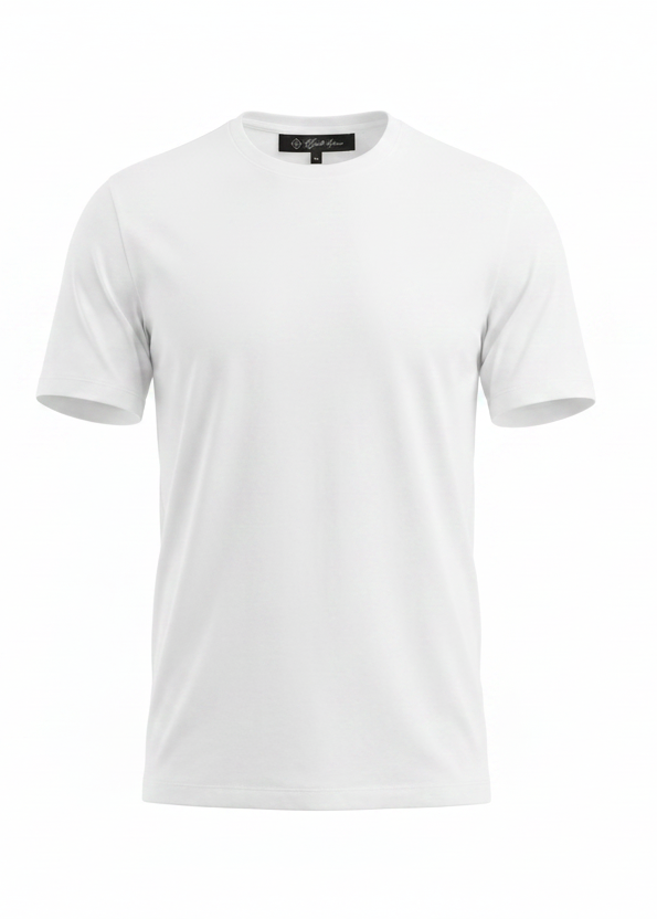 Premium White Cotton Round Neck T-Shirt – Soft, Breathable & Comfortable