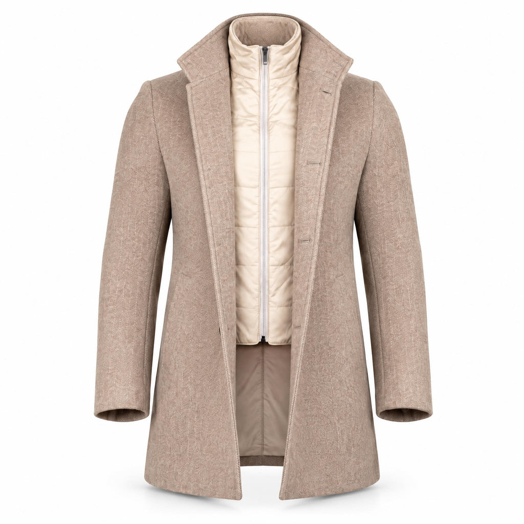 Beige Cashmere Coat. CC002