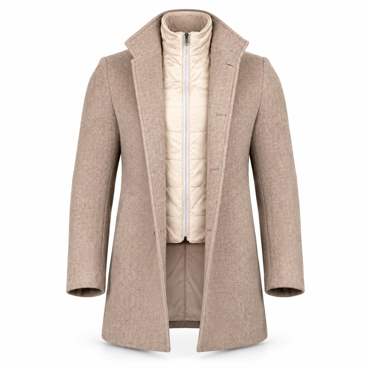 Beige Cashmere Coat. CC002