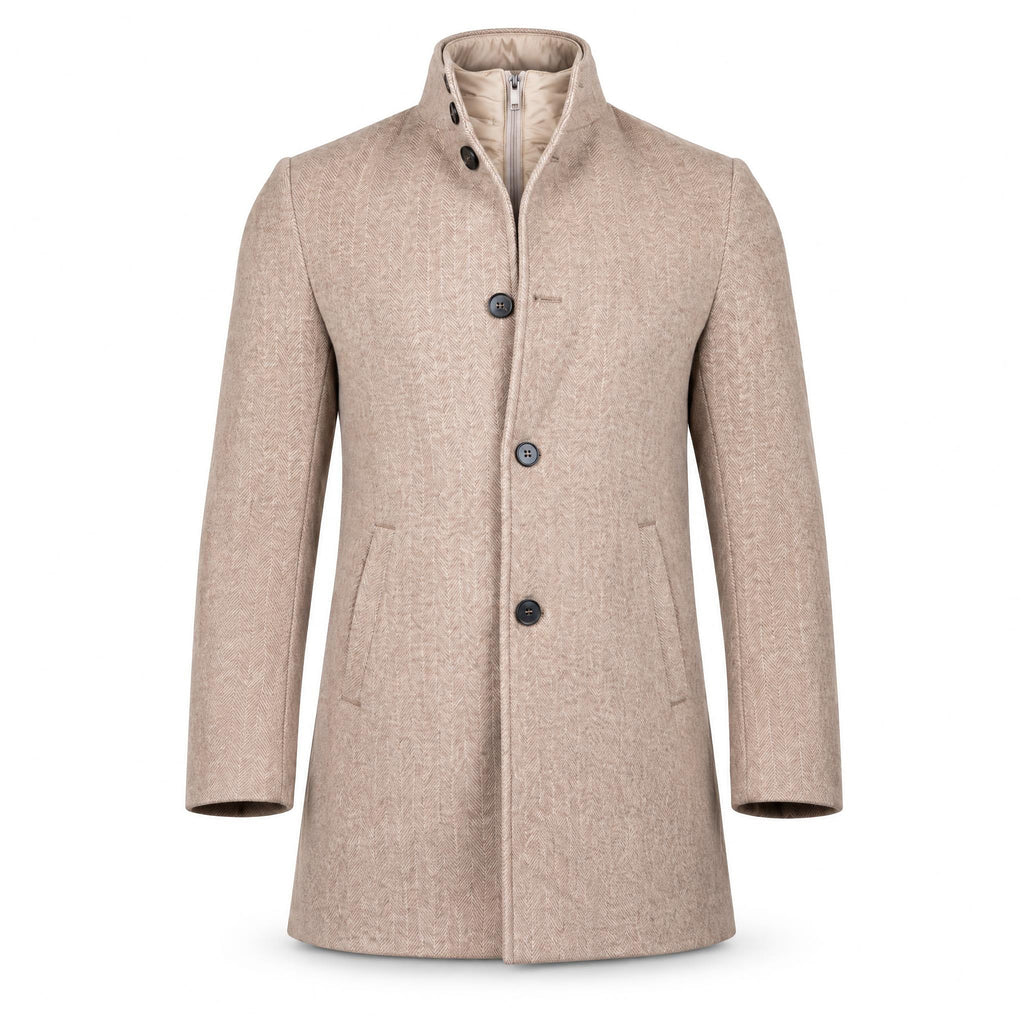 Beige Cashmere Coat. CC002