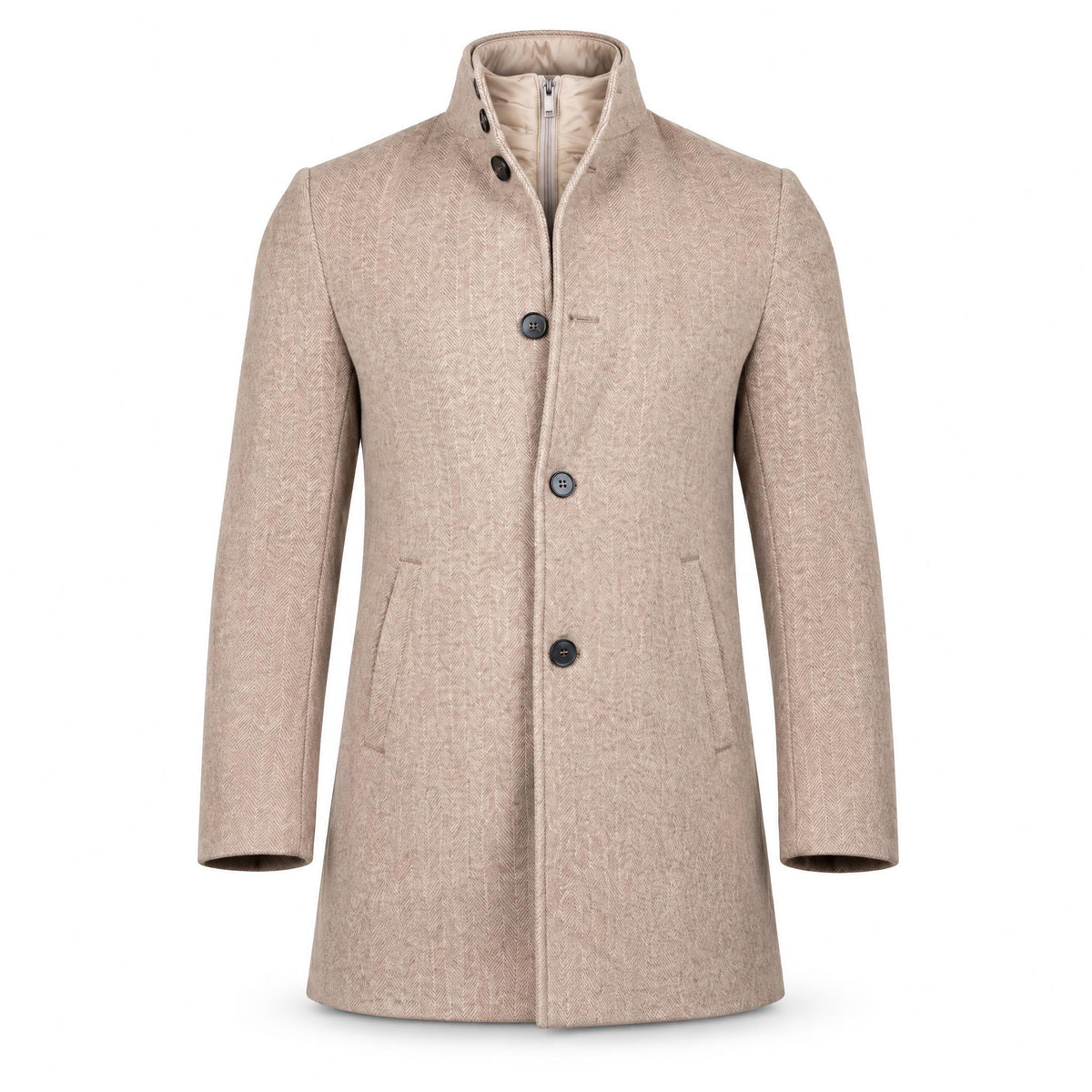 Beige Cashmere Coat. CC002