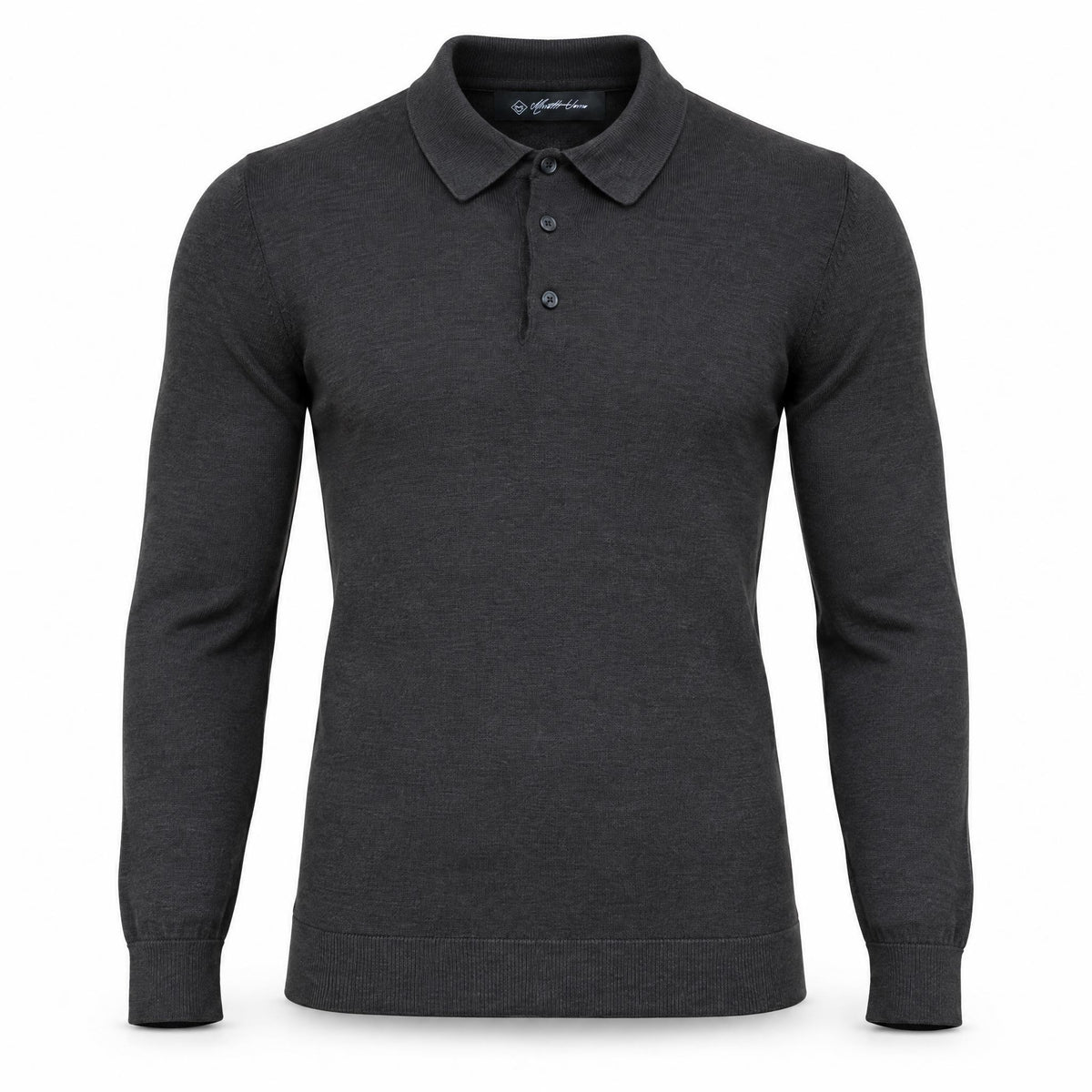 Anthracite Cashmere Polo. CP-001