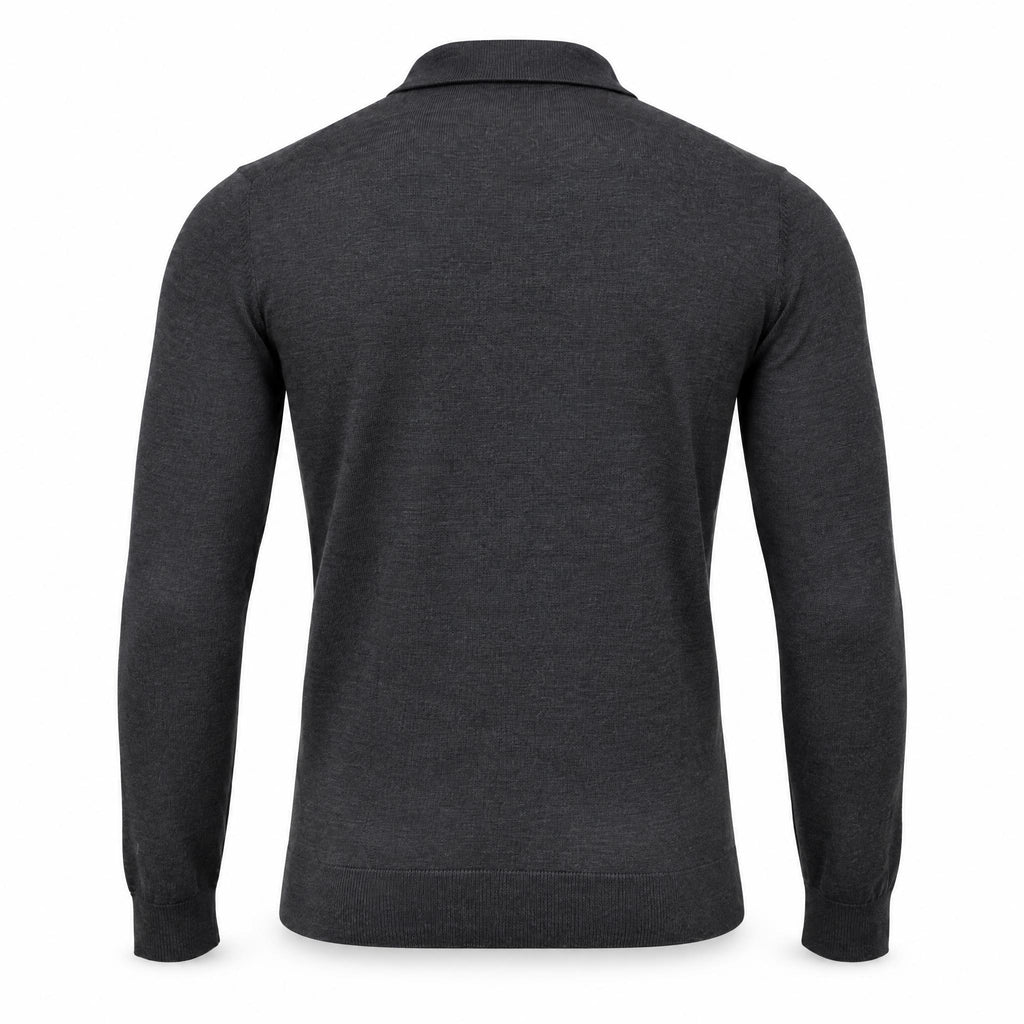 Anthracite Cashmere Polo. CP-001